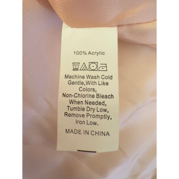 Soft Pink Faux Fur Hooded Jacket Coat Excellent Pockets Lined Lanshifei Small - Picture 6 of 8